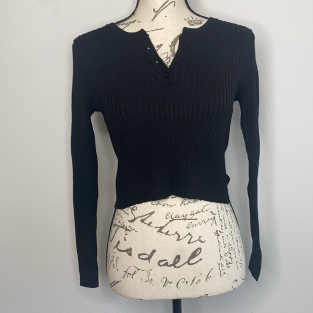 Brandy Melville long sleeve ribbed crop top
